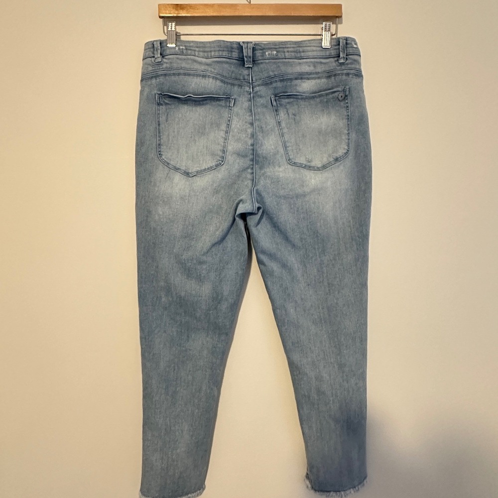 Democracy Ab Solution High Rise Ankle Fray Jeans Womens 16 Light Wash Casual - Picture 5 of 8